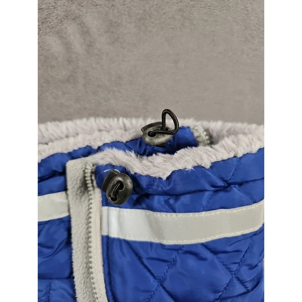 Dog Parka Coat Insulated Blue Reflective XL Leash Hook Warm Colts Detroit‎ Lions